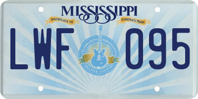 MS license plate LWF095