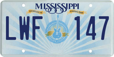 MS license plate LWF147