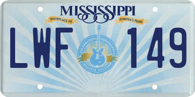 MS license plate LWF149