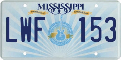 MS license plate LWF153
