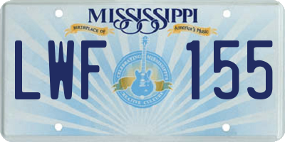 MS license plate LWF155