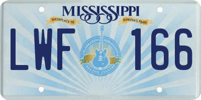 MS license plate LWF166
