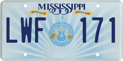 MS license plate LWF171