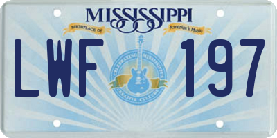 MS license plate LWF197