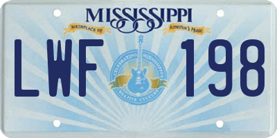 MS license plate LWF198