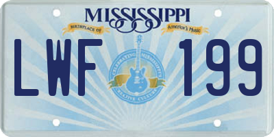 MS license plate LWF199