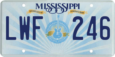MS license plate LWF246