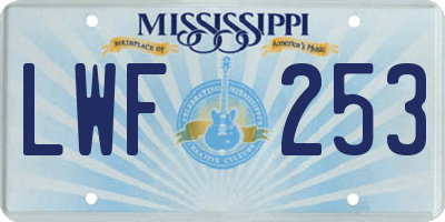 MS license plate LWF253