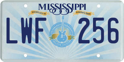 MS license plate LWF256