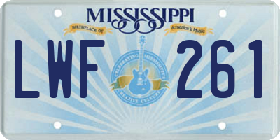 MS license plate LWF261
