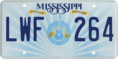 MS license plate LWF264