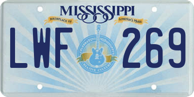 MS license plate LWF269