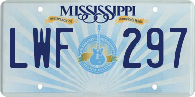 MS license plate LWF297