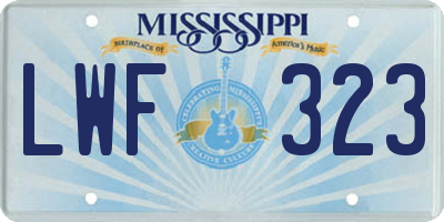 MS license plate LWF323