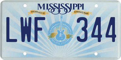 MS license plate LWF344