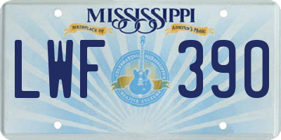 MS license plate LWF390