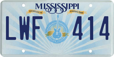 MS license plate LWF414