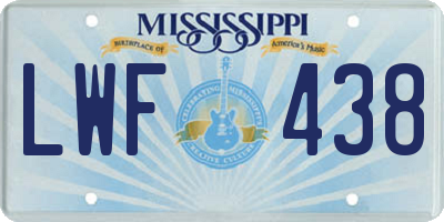MS license plate LWF438