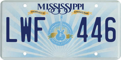 MS license plate LWF446