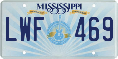 MS license plate LWF469