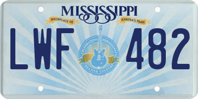 MS license plate LWF482