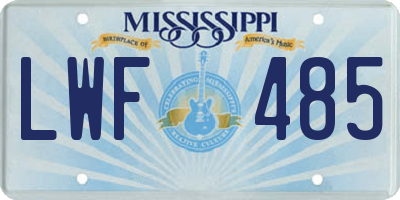 MS license plate LWF485