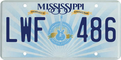 MS license plate LWF486