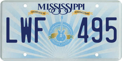 MS license plate LWF495