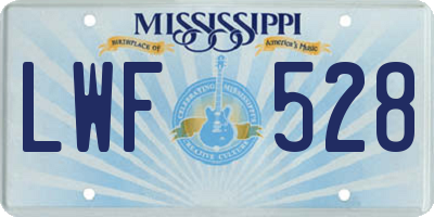 MS license plate LWF528