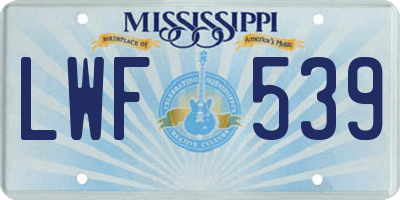 MS license plate LWF539