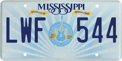 MS license plate LWF544