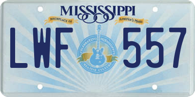 MS license plate LWF557