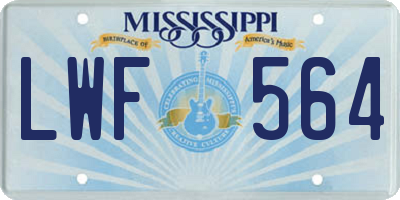 MS license plate LWF564
