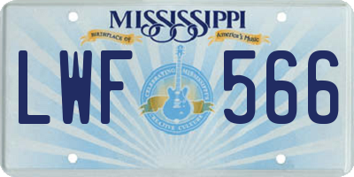 MS license plate LWF566