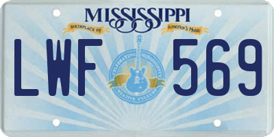 MS license plate LWF569