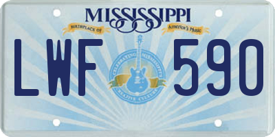 MS license plate LWF590