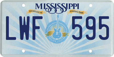 MS license plate LWF595