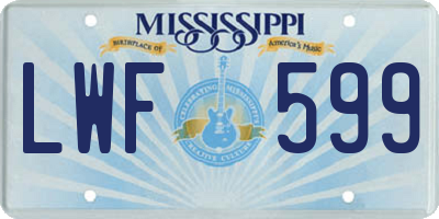 MS license plate LWF599