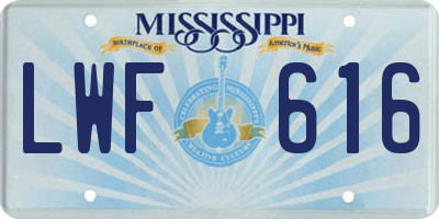 MS license plate LWF616