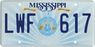 MS license plate LWF617