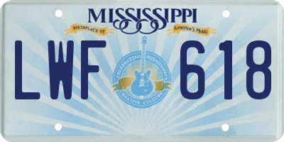 MS license plate LWF618
