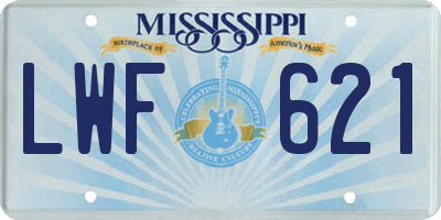 MS license plate LWF621