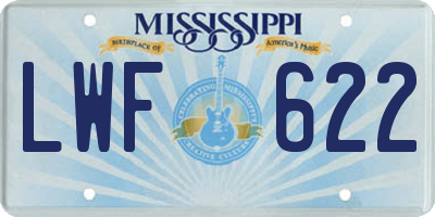 MS license plate LWF622