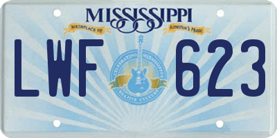 MS license plate LWF623