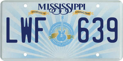 MS license plate LWF639