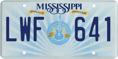 MS license plate LWF641