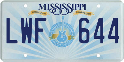 MS license plate LWF644