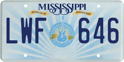 MS license plate LWF646