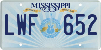 MS license plate LWF652
