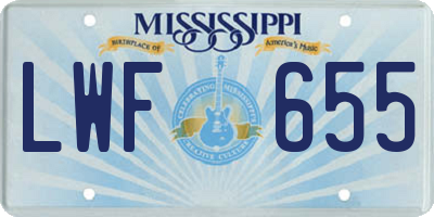 MS license plate LWF655